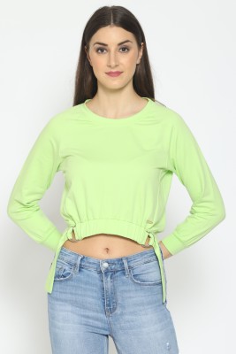 OTTAVIA Party Solid Women Light Green Top