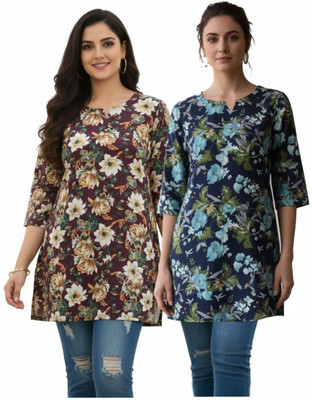 VD PRINTS Casual Floral Print Women Multicolor Top