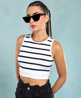 Roadster Casual Striped Women White Top
