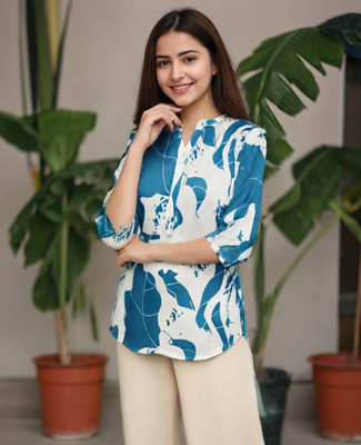 BLUMAIRE Casual Printed Women Blue Top