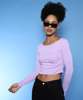 Roadster Casual Solid Women Purple Top