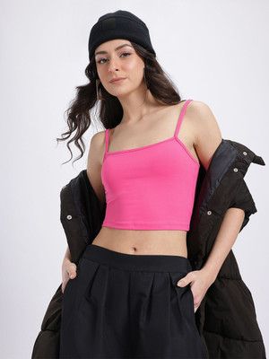 Glitchez Casual Solid Women Green Top