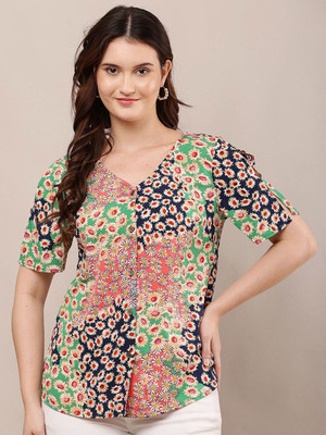 Moda Rapido Casual Printed Women Multicolor Top