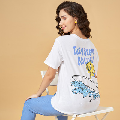 Honey By Pantaloons Casual Graphic Print Women Pink Top