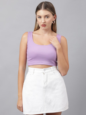 COLOR CAPITAL Casual Solid Women Purple Top