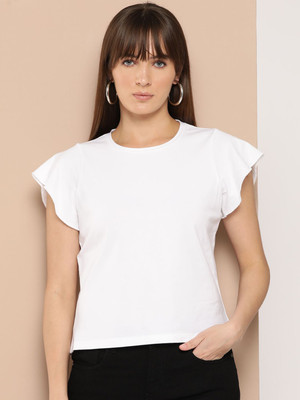 CHEMISTRY Casual Solid Women White Top