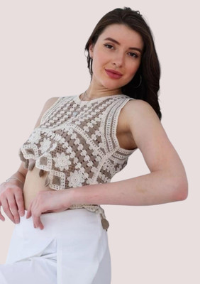 Laxmi Empire Casual Self Design Women White Top