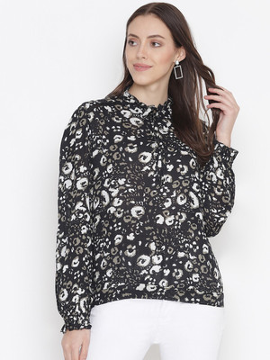 OXOLLOXO Casual Self Design Women Black Top