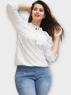 TRUSTED ENTERPRISES Casual Printed Women White Top