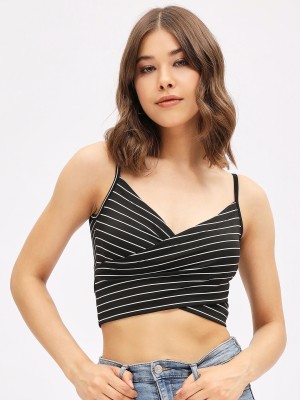 HARPA Casual Striped Women Black, White Top