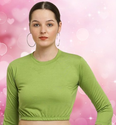 elegance redefined Casual Solid Women Green Top