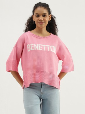 United Colors of Benetton Casual Printed Women Pink Top