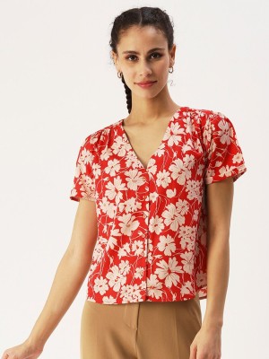 Dressberry Casual Solid Women Red Top