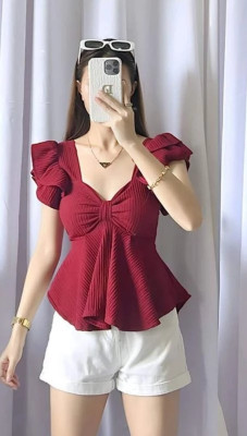 Tooba enterprises Casual Solid Women Maroon Top