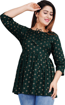 NUPITAL Casual Printed Women Green Top