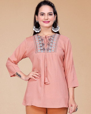 MAPRI Casual Embroidered Women Multicolor Top