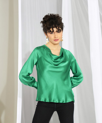 KOTTY Casual Solid Women Green Top
