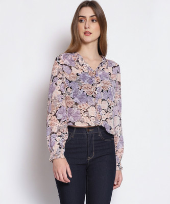 OXOLLOXO Casual 3/4 Sleeve Printed Women Multicolor Top