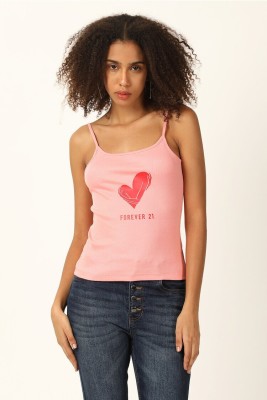 FOREVER 21 Casual Printed Women Pink Top