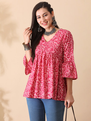Globus Formal Printed Women Pink Top