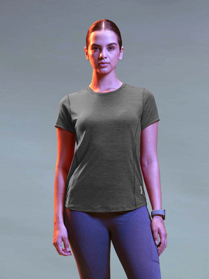 Lyra Casual Self Design Women Grey Top
