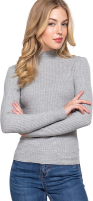 mystify Casual Self Design Women Grey Top