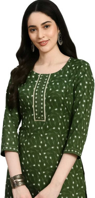 VILONI Casual Printed Women Dark Green Top
