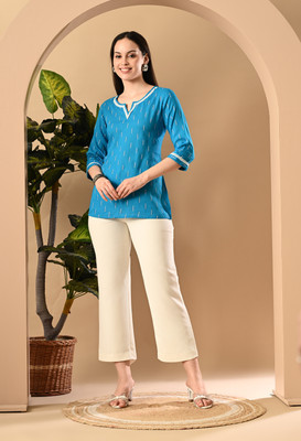 Glowworld Casual Printed Women Green Top