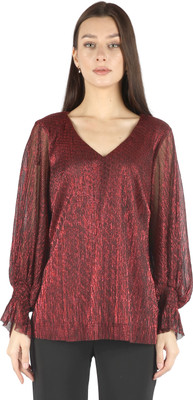 Fuegobella Party Self Design Women Red Top