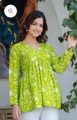 KCLF Party Printed Women Light Green Top