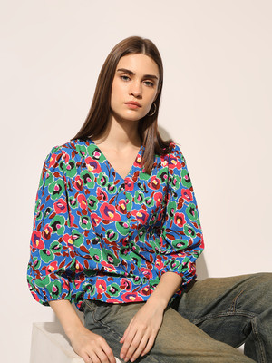 ONLY Casual Printed Women Blue Top