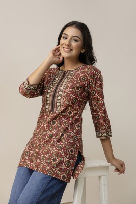 Unmani4U Casual Printed Women Brown Top