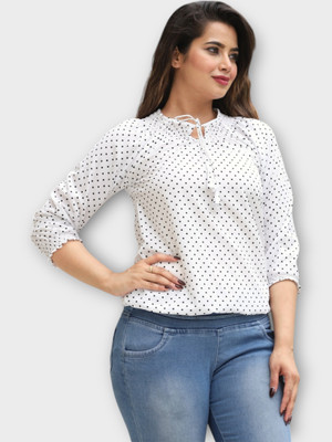 TRUSTED ENTERPRISES Casual Printed Women White Top