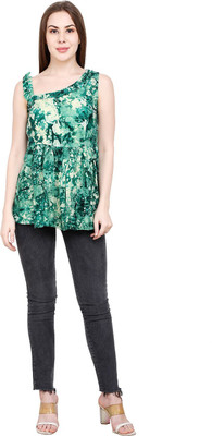 Chandwasia Casual Printed Women Green, White Top