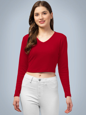 Maheshvi Casual Solid Women Red Top