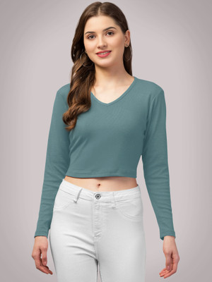 Maheshvi Casual Solid Women Light Green Top