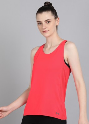 UNDER ARMOUR Casual Solid Women Pink Top