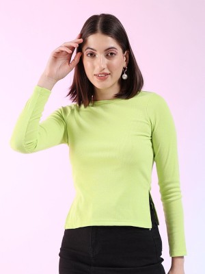 Freehand Casual Solid Women Green Top