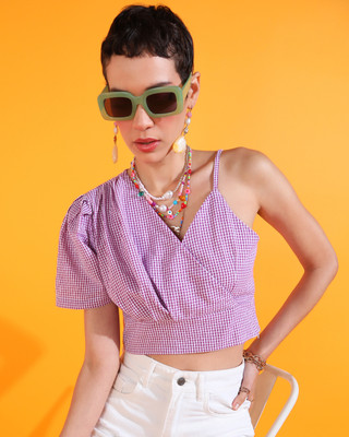 Azzurra Party Checkered Women Pink Top