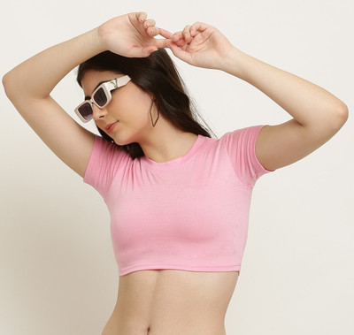 GLAMY COUTURE Casual Solid Women Pink Top