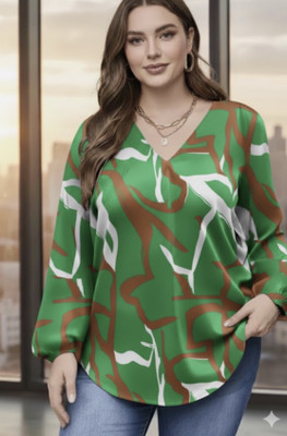 Heavenly attire Casual Printed Women Blue Top