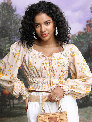 Tokyo Talkies Casual Floral Print Women Multicolor Top