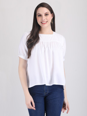 Kalratri Party Solid Women White Top