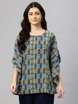 Cottinfab Casual Printed Women Multicolor Top