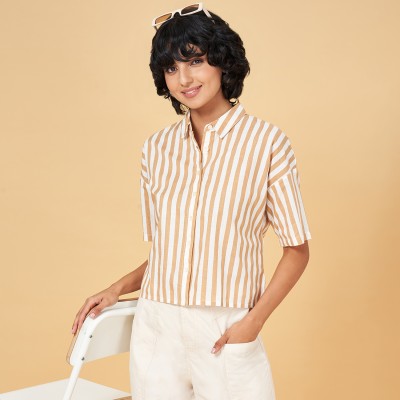 Honey By Pantaloons Casual Striped Women White Top