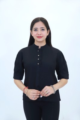 oxwon Casual Solid Women Black Top