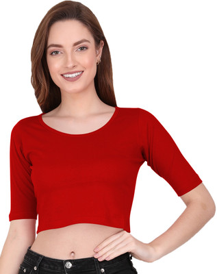THE BLAZZE Casual Solid Women Red Top
