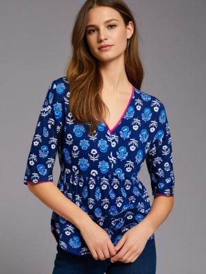 rashmi shree creation Casual Floral Print Women Blue Top