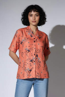 Leriya Fashion Casual Printed Women Orange Top