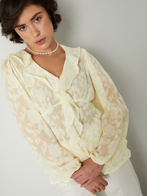 MAX Casual Embroidered Women Beige Top